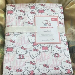 Pottery Barn Kids Hello Kitty Pink and White Sheet Set